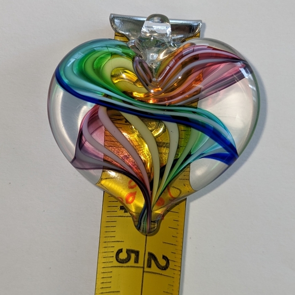 VTG RAINBOW SWIRL LAMP WORK GLASS PENDANT - Picture 8 of 8